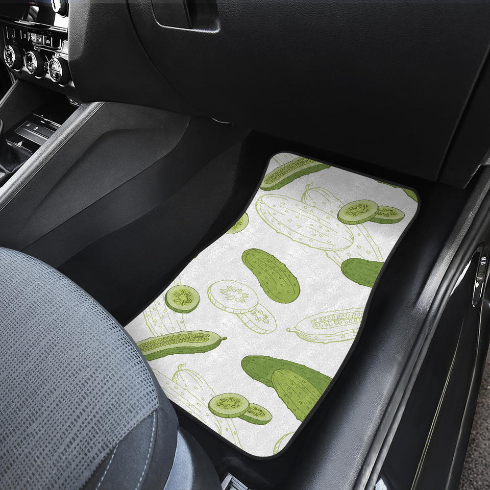 Cucumber Sketch Pattern Front And Back Car Mats