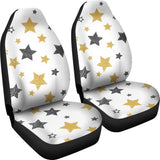 Hand Drawn Gold Black Star Pattern  Universal Fit Car Seat Covers
