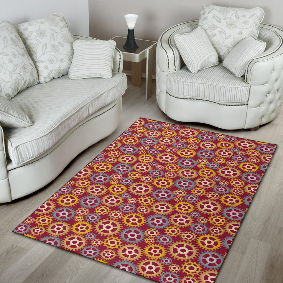 Gear Pattern Print Design 04 Area Rug