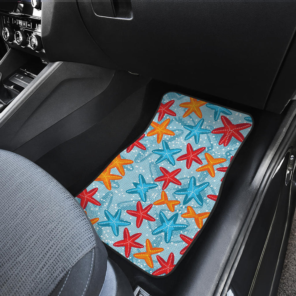 Blue Red Orange Starfish Pattern Front Car Mats