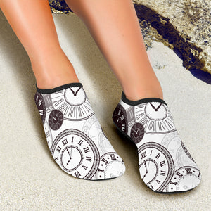 Classic Vintage Clock Pattern Aqua Shoes