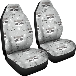 Cute Raccoons Leaves Dot  Universal Fit Car Seat Covers