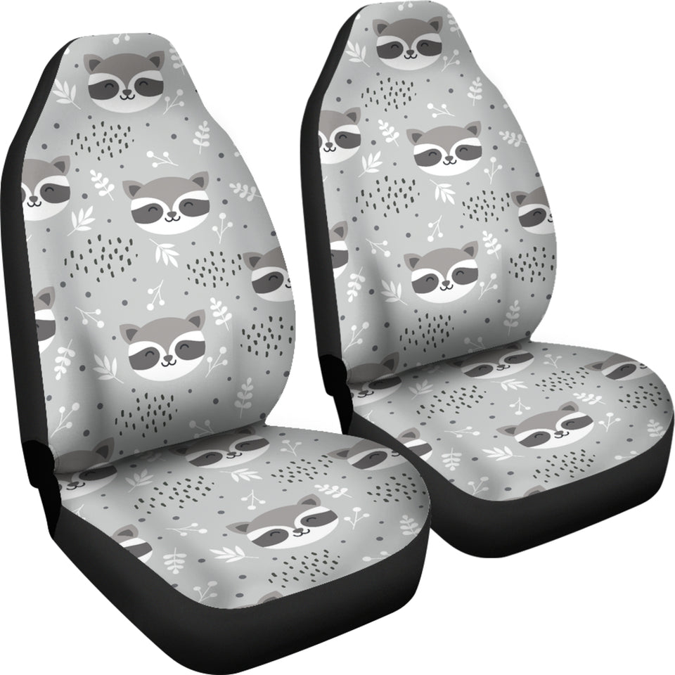 Cute Raccoons Leaves Dot  Universal Fit Car Seat Covers