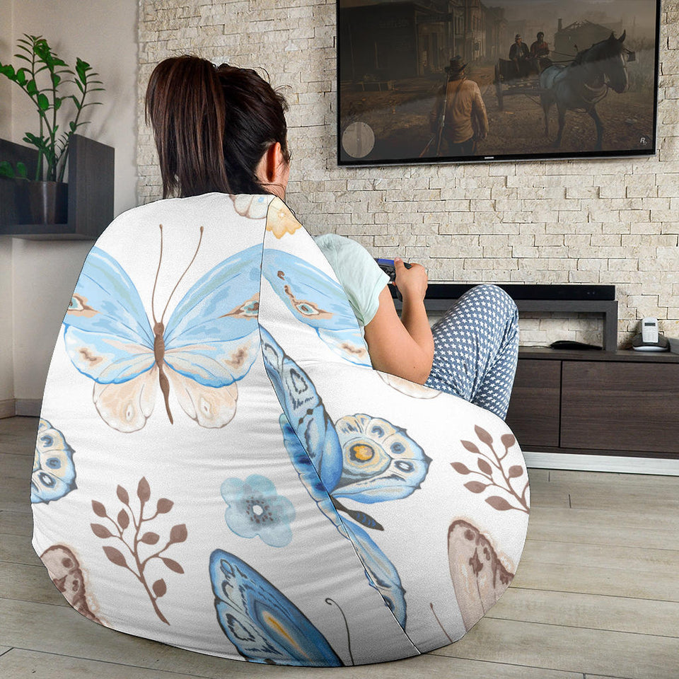 Blue Butterfly Pattern Bean Bag Cover