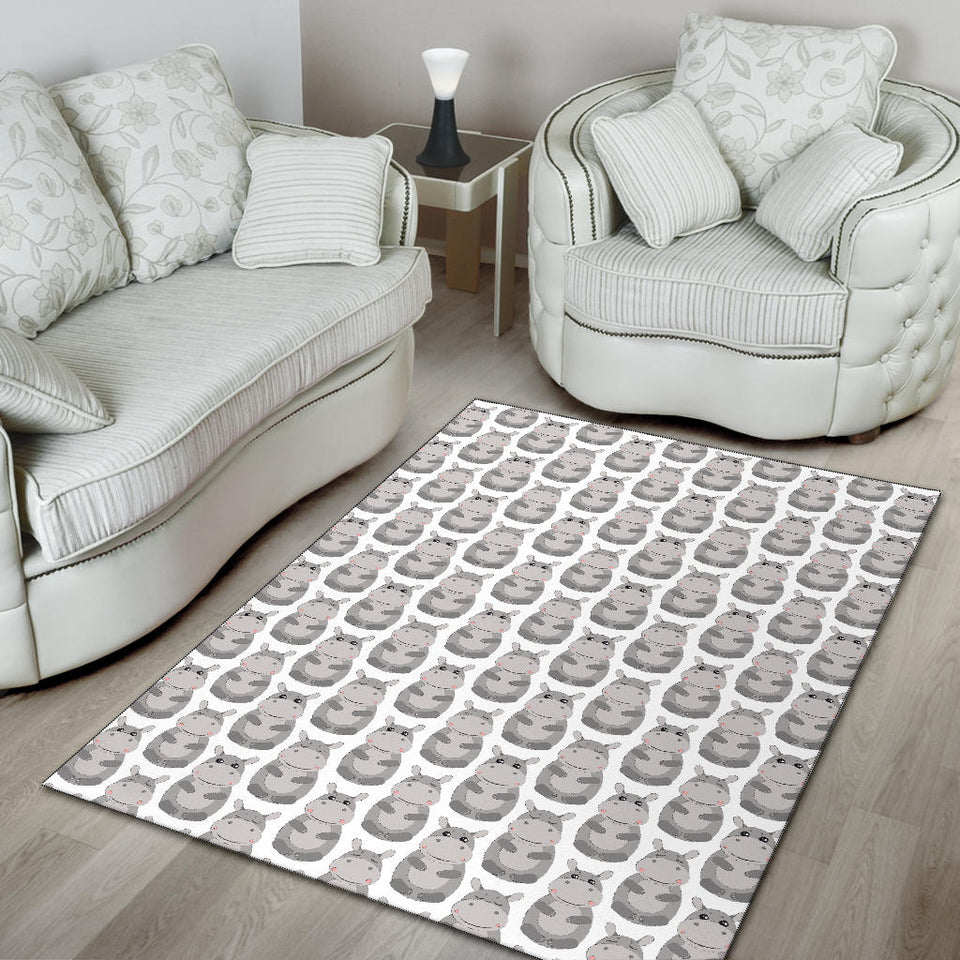 Hippopotamus Pattern Print Design 05 Area Rug