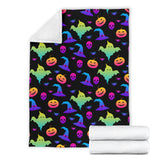 Colorful Halloween Background Premium Blanket