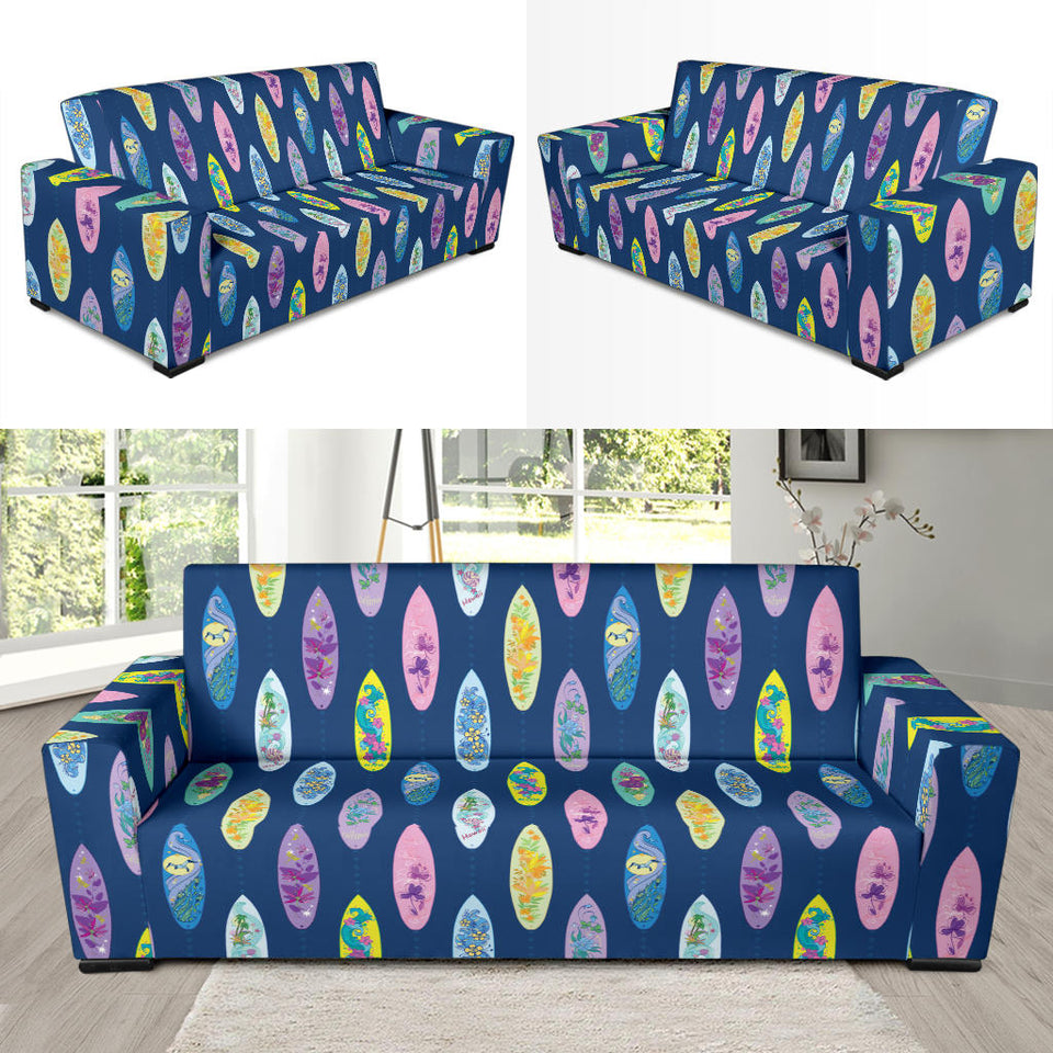 Surfboard Pattern Print Design 03  Sofa Slipcover