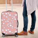 Coral White Heart Pattern Luggage Covers