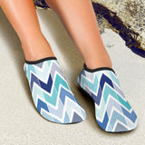 Zigzag  Chevron Blue Pattern Aqua Shoes