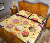 cake cupcake heart cherry pattern Quilt Bed Set