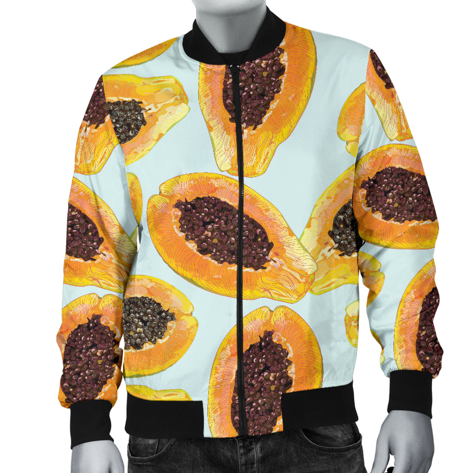 Watercolor Papaya Pattern Men'S Bomber Jacket