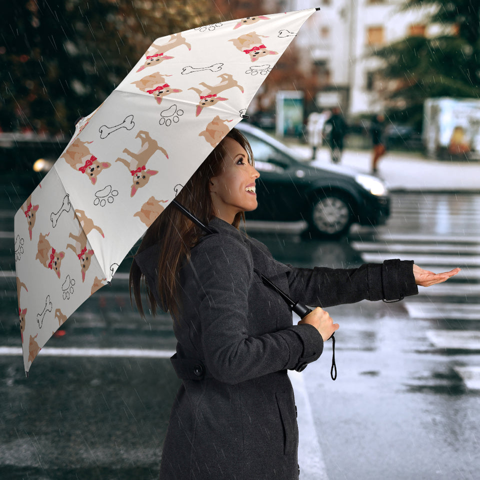 Chihuahua Bone Paw Pattern Umbrella
