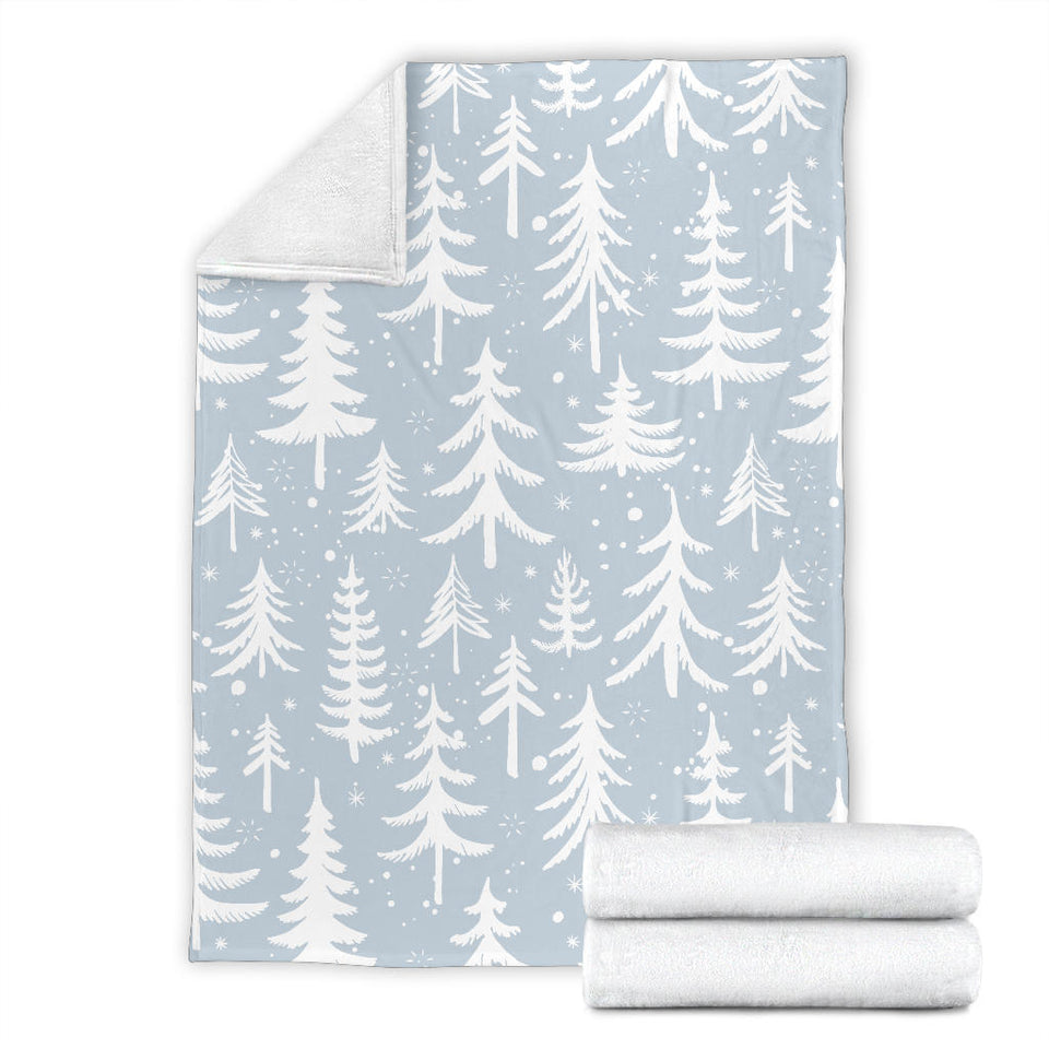 Christmas Tree Winter Forest Pattern Premium Blanket