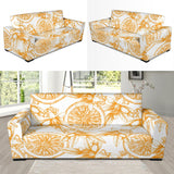 Hand Drawn Orange Fruit Pattern Sofa Slipcover