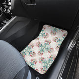 Square Floral Indian Flower Pattern Front Car Mats