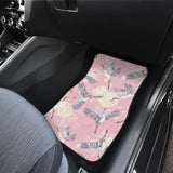 Japanese Crane Rose Pattern Front And Back Car Mats