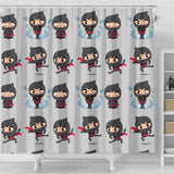 Cute Ninja Pattern Shower Curtain Fulfilled In US