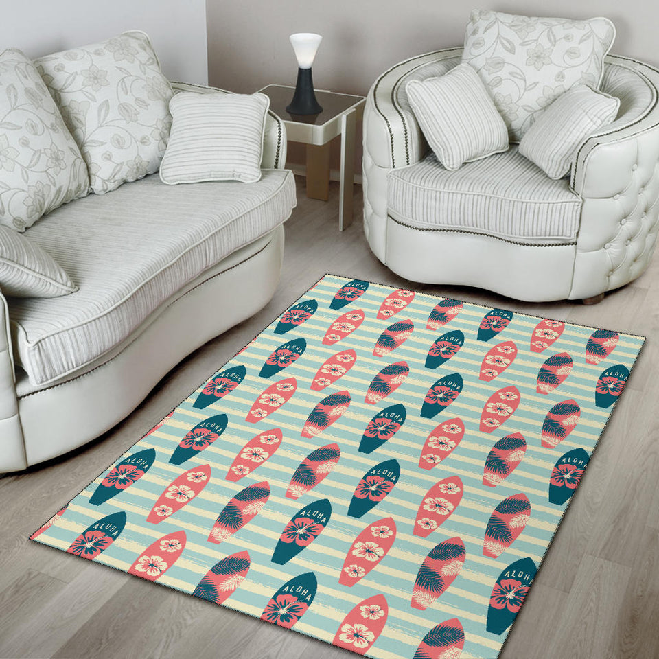 Surfboard Pattern Print Design 02 Area Rug