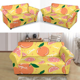 Grapefruit Yellow Background Loveseat Couch Slipcover