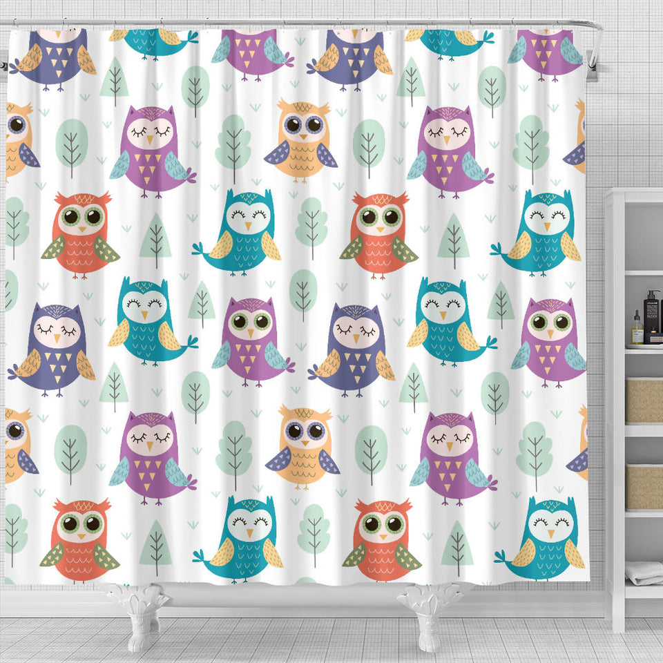 Cute Owl Pattern Shower Curtain Fulfilled In US