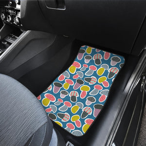 Colorful Mushroom Design Pattern Front Car Mats