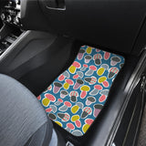 Colorful Mushroom Design Pattern Front Car Mats