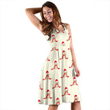 Golden Retriever Pattern Print Design 01 Sleeveless Midi Dress