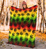 Canabis Marijuana Weed Pattern Print Design 03 Premium Blanket