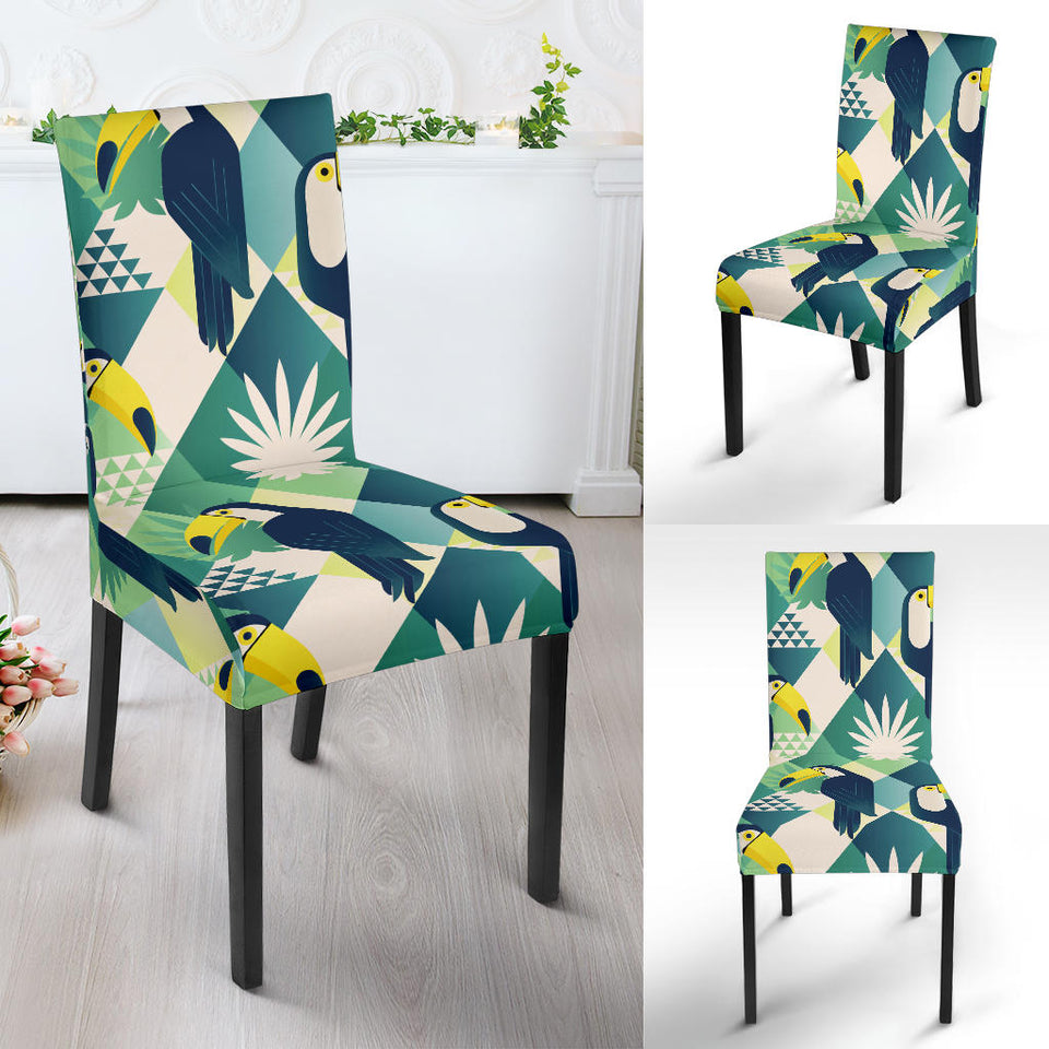 Toucan Tropical Leaves Design Pattern  Dining Chair Slipcover