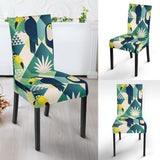 Toucan Tropical Leaves Design Pattern  Dining Chair Slipcover