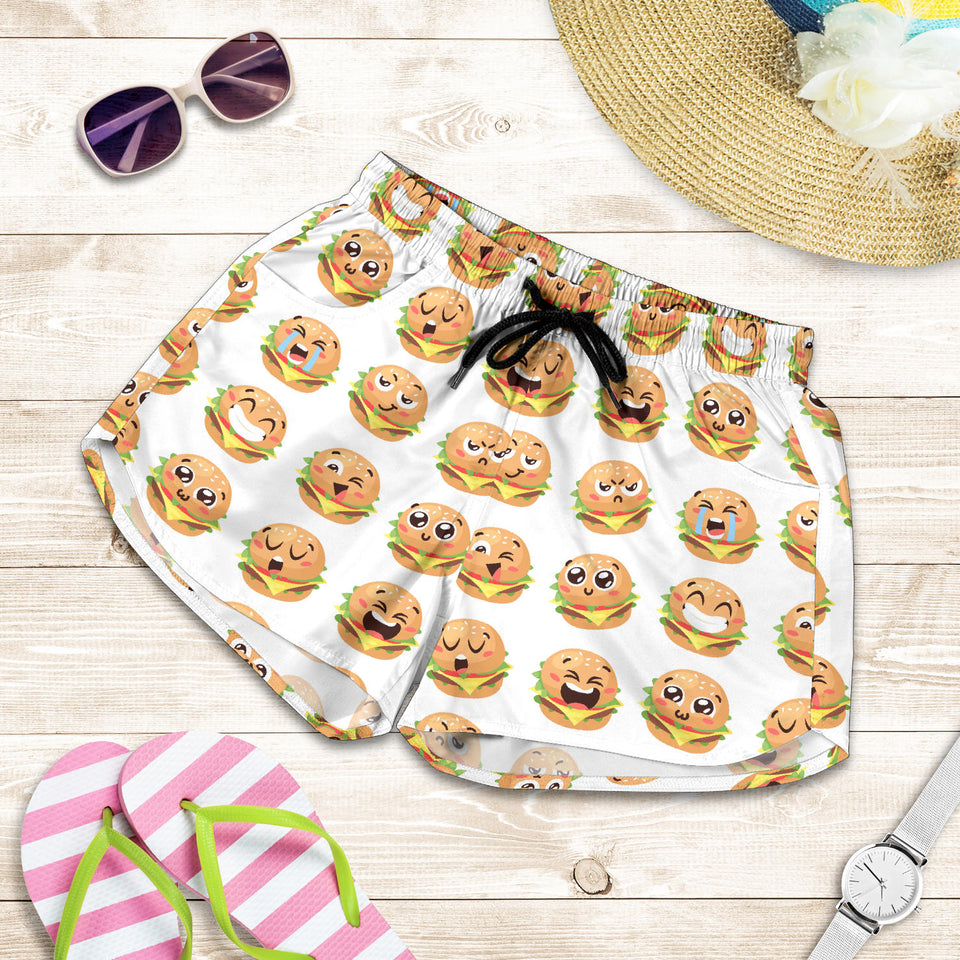 Hamburger Pattern Print Design 04 Women Shorts