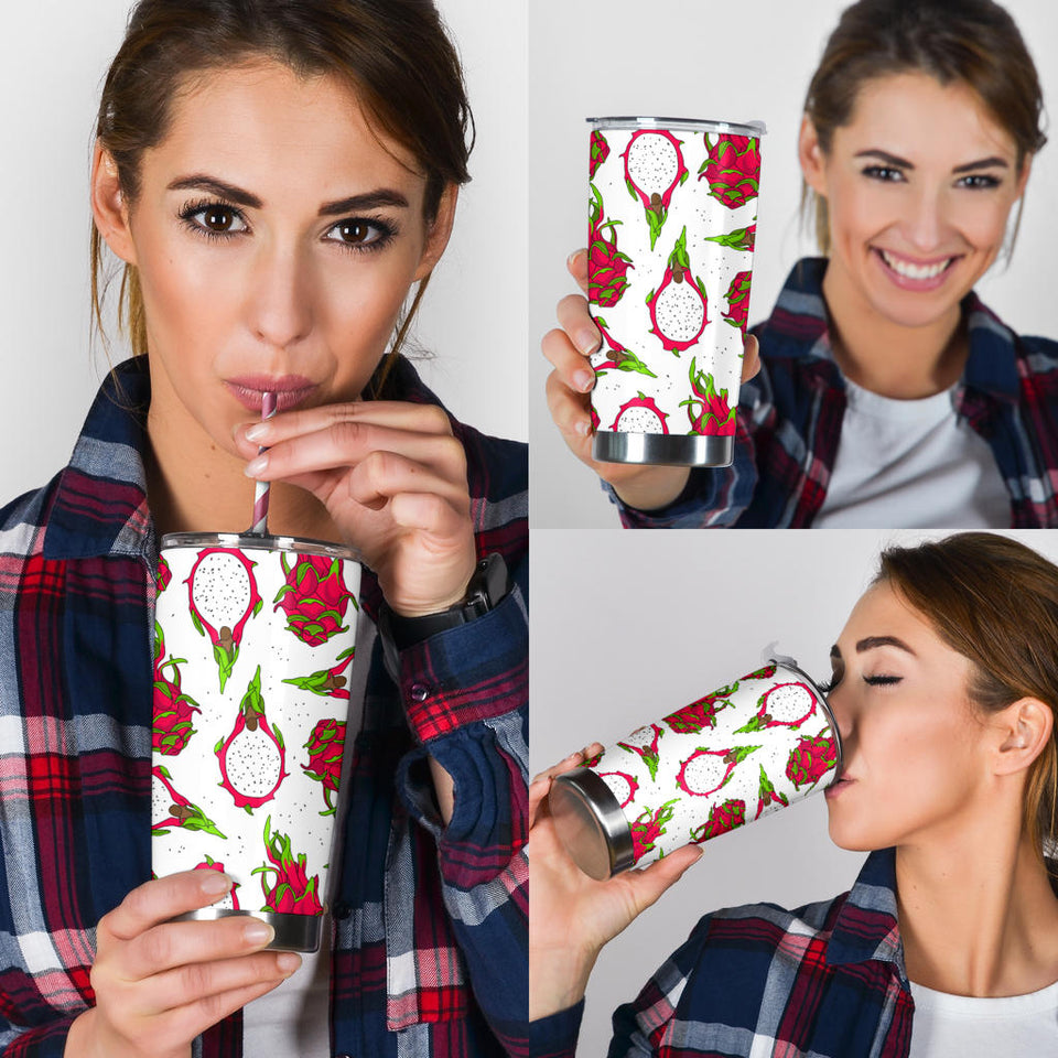 Dragon Fruits White Background Tumbler