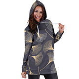 Gold Ginkgo Leaves Women'S Hoodie Dress