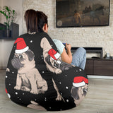 Christmas Pugs Santa_S Red Cap Pattern Bean Bag Cover