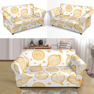 Hand Drawn Onion Pattern Loveseat Couch Slipcover