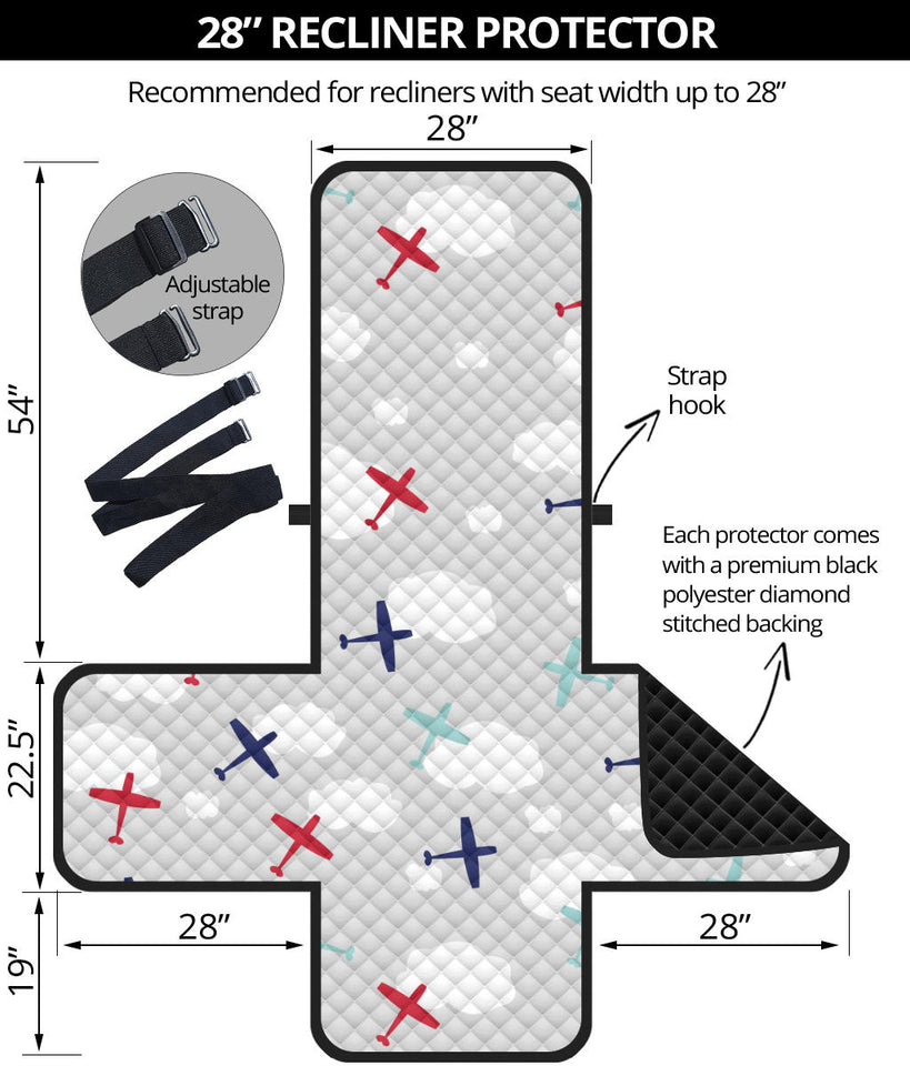 Airplane cloud grey background Recliner Cover Protector