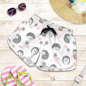 Hedgehog Pattern Print Design 02 Women Shorts