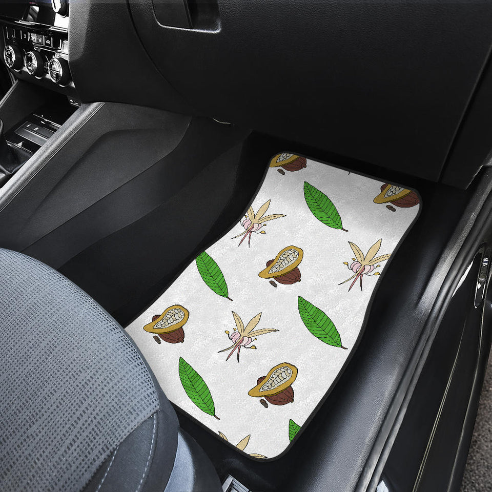Color Hand Drawn Cocoa Pattern Front And Back Car Mats