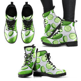 Cucumber Whole Slices Pattern Leather Boots