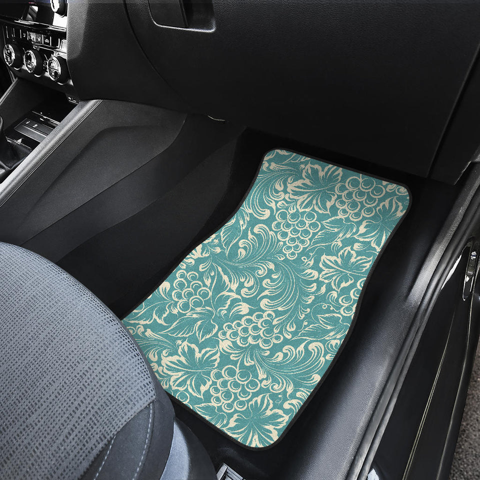 Classic Hand Drawn Grape Pattern Front And Back Car Mats