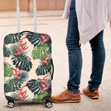 Heliconia Flowers, Palm And Monstera Leaves Luggage Covers