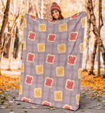 Bread Toast Pattern Print Design 05 Premium Blanket