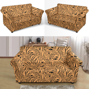 Bengal Tigers Pattern Loveseat Couch Slipcover