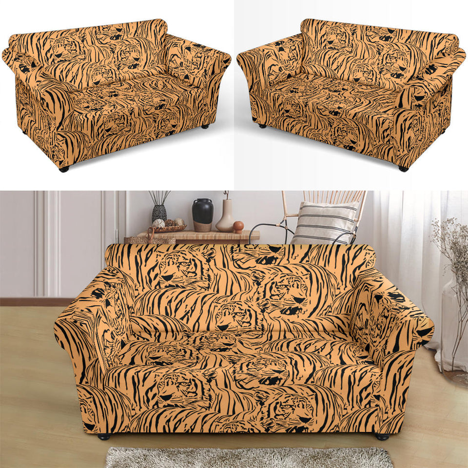 Bengal Tigers Pattern Loveseat Couch Slipcover