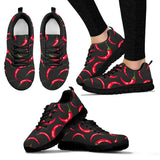 Chili peppers pattern black background Sneakers Pillow