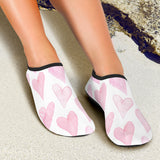 Watercolor Pink Heart Pattern Aqua Shoes