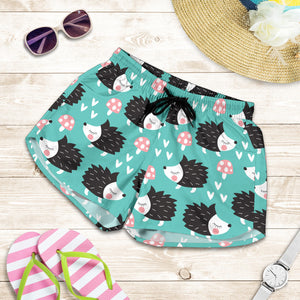 Hedgehog Pattern Print Design 03 Women Shorts