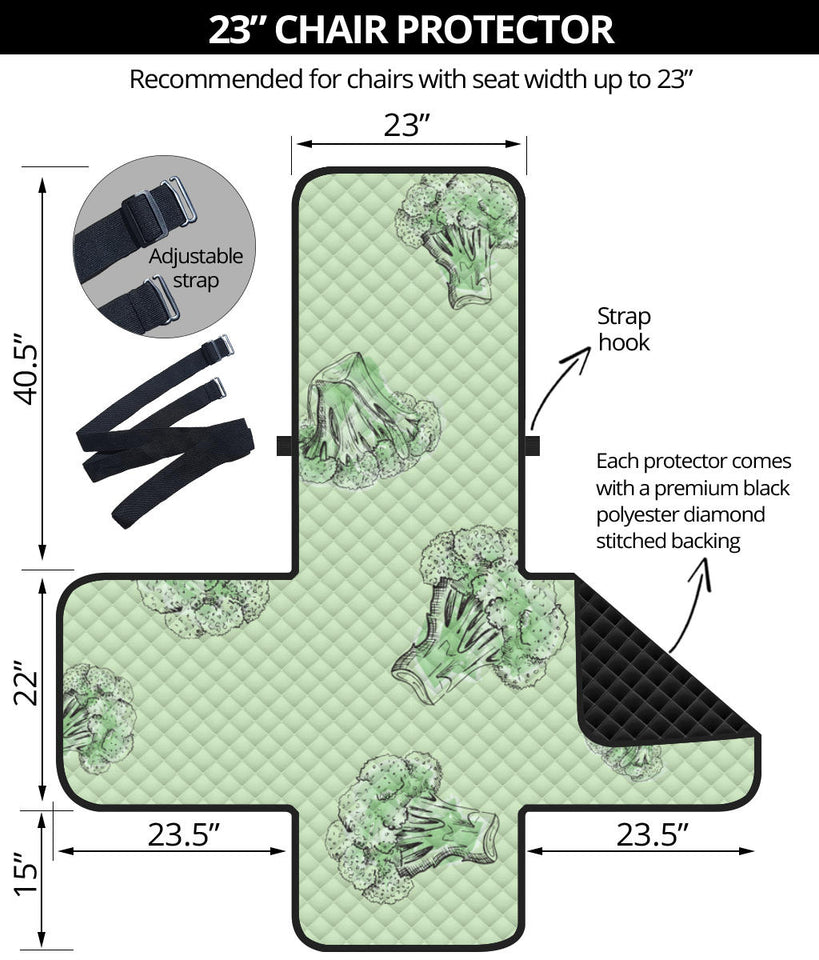broccoli sketch pattern Chair Cover Protector