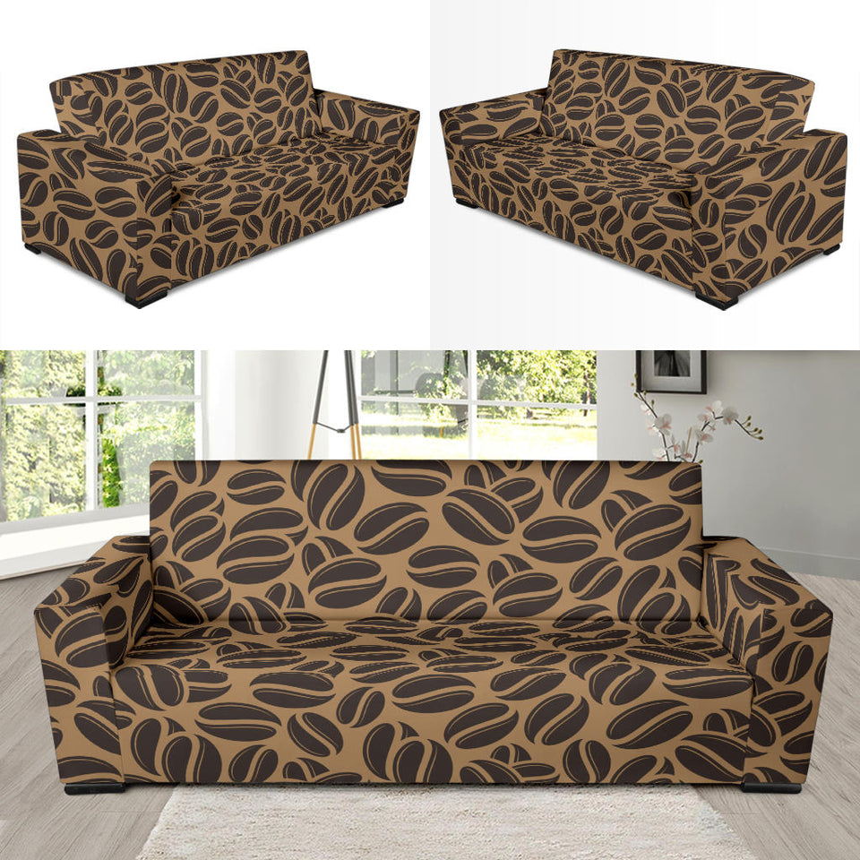 Coffee Bean On Brown Background Sofa Slipcover