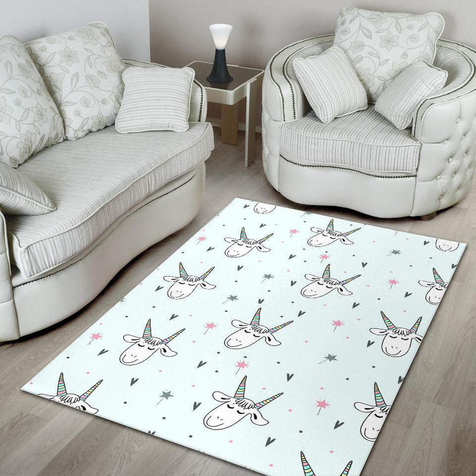 Cute Goat Design Pattern Area Rug